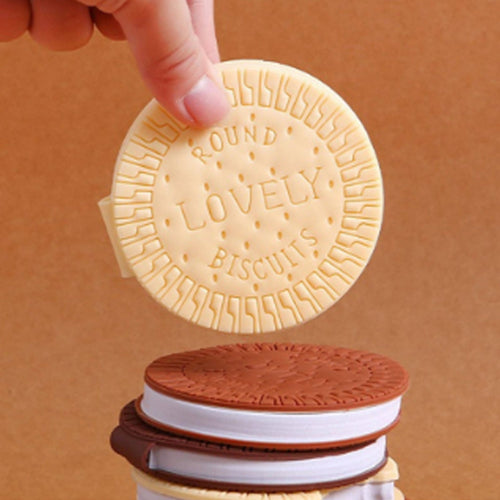 Round chocolate-scented diary notebook for writing practice.