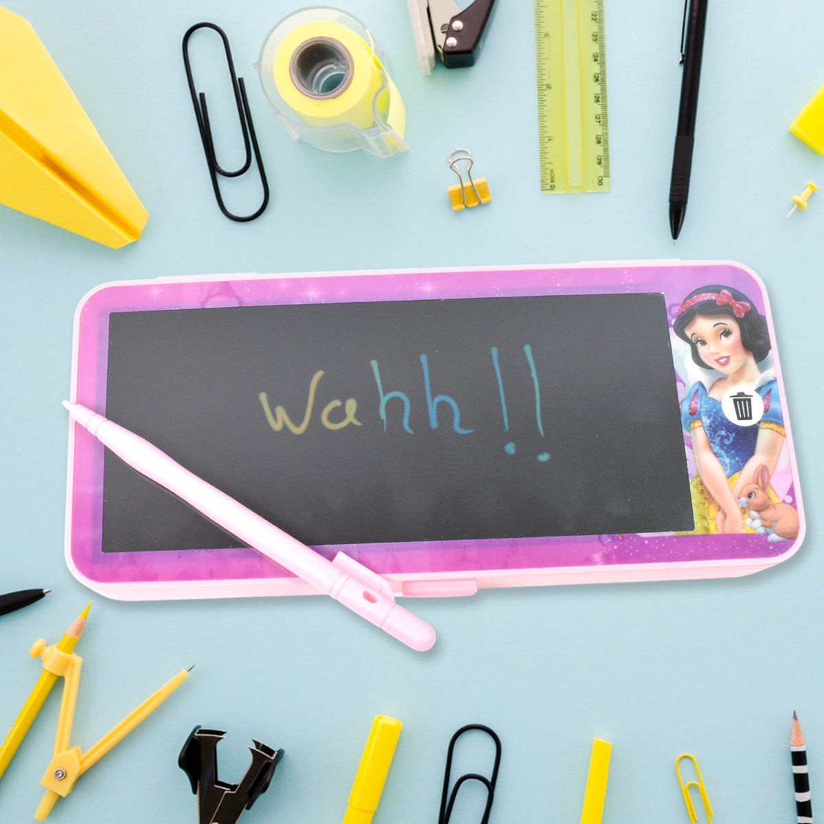 Pink LCD writing tablet pencil case with