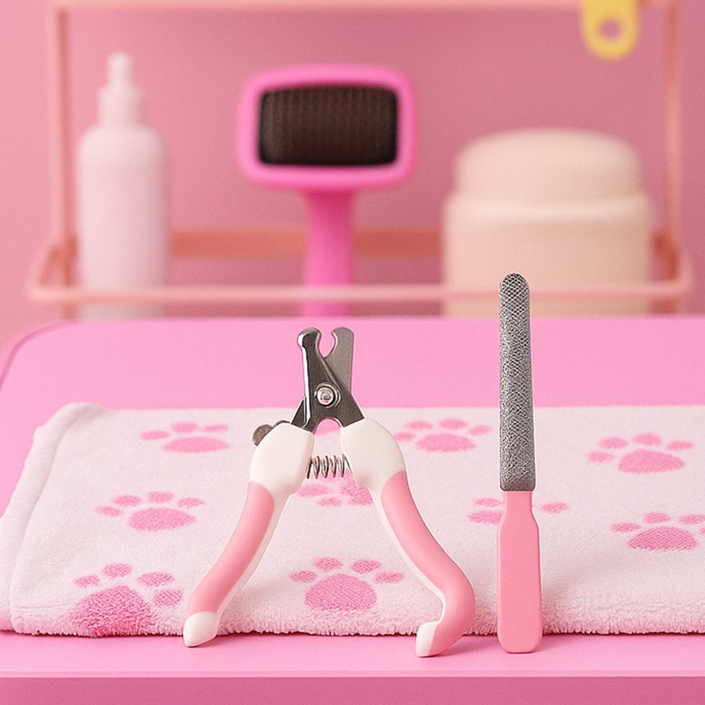 Pet Nail Clipper and File Set for Dogs and Cats, Home Pet Grooming Kit (1 Set)