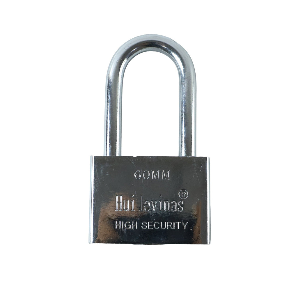 60mm metal padlock on white background