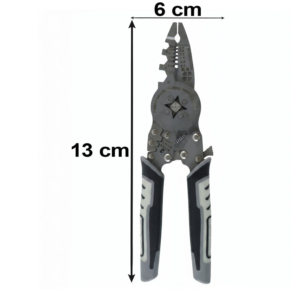 Wire crimping plier size details