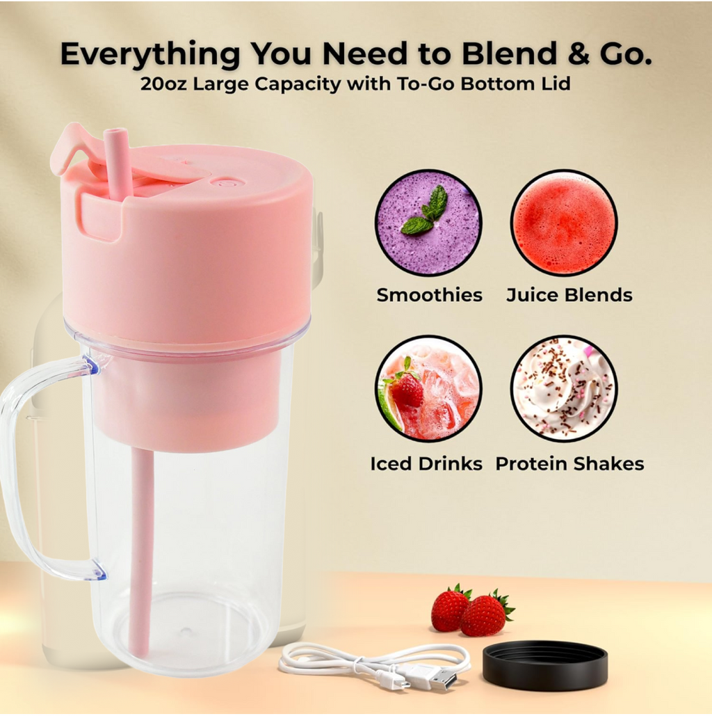 Stainless steel blades of the portable juicer blender