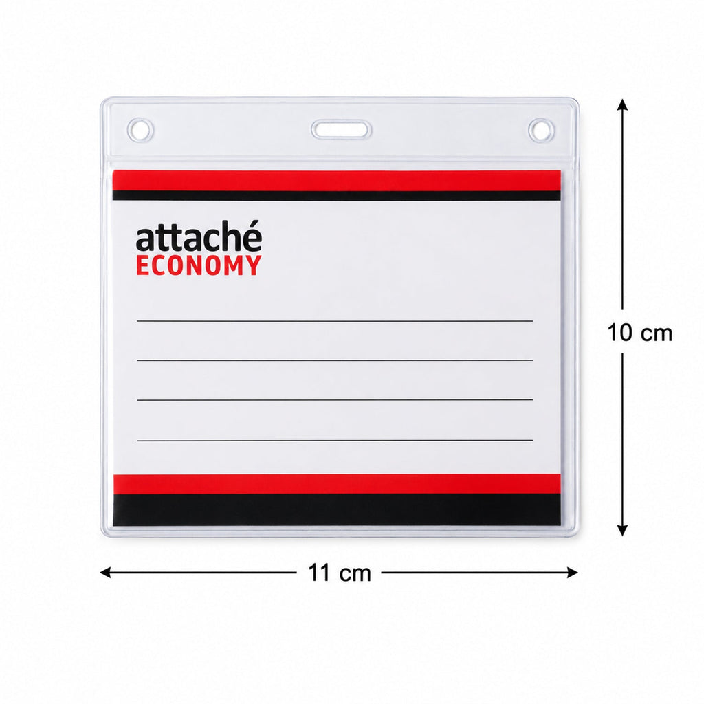 Close-up of ID card holder's transparency and strap slot for easy access