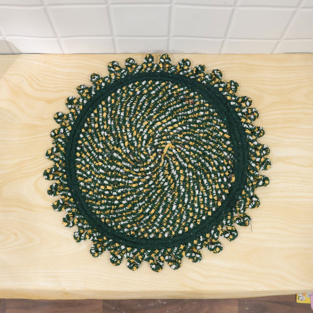 Round braided floor mat home use