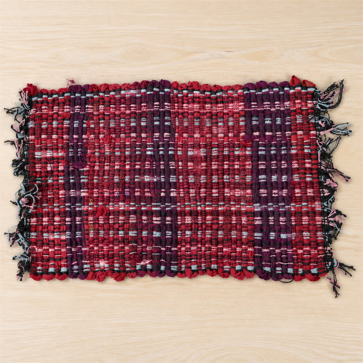 Woven floor mat doorway use