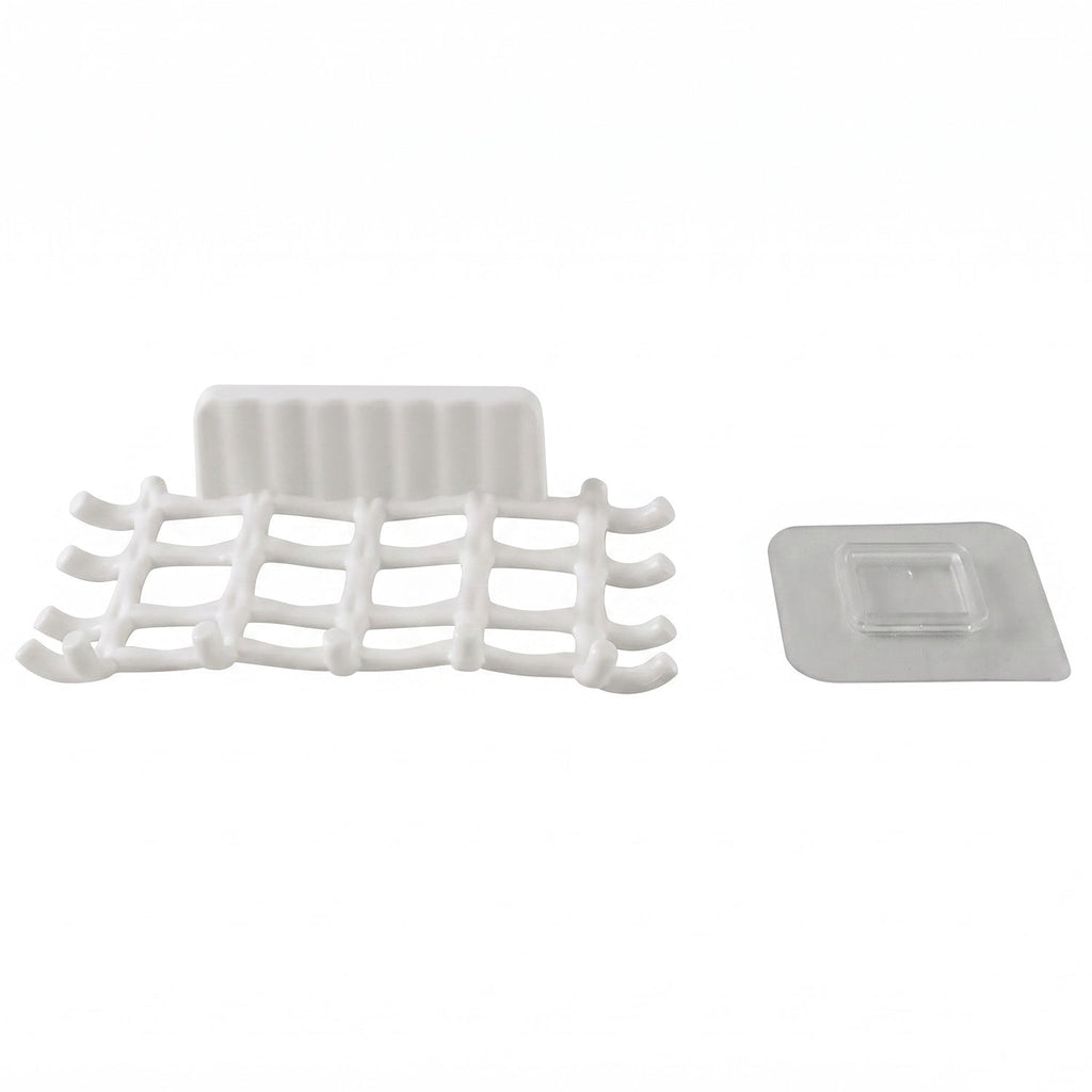 Plastic wall mount soap dish white background