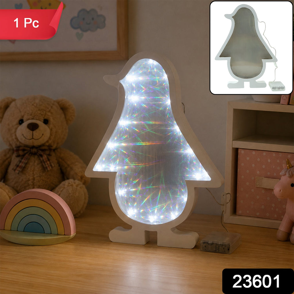 3D LED penguin decorative infinity light, 1 piece