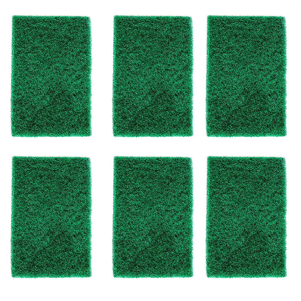Multiple aqua green scrub sponge pads, ideal for kitchen cleaning tasks.