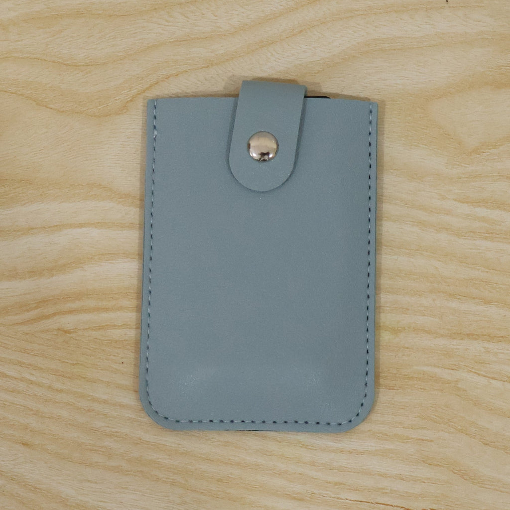 Live photo of PU leather snap button card holder wallet