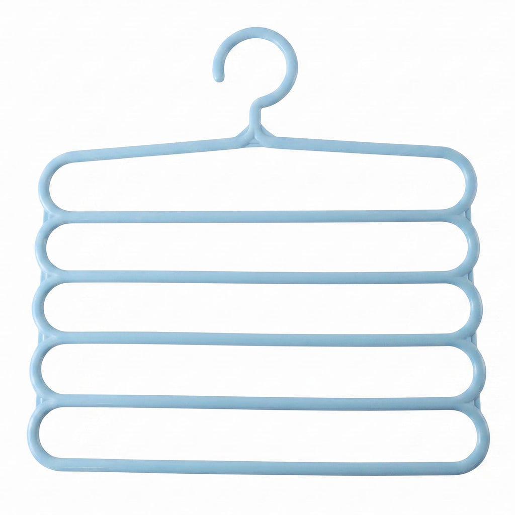 Multi layer plastic hanger on white background