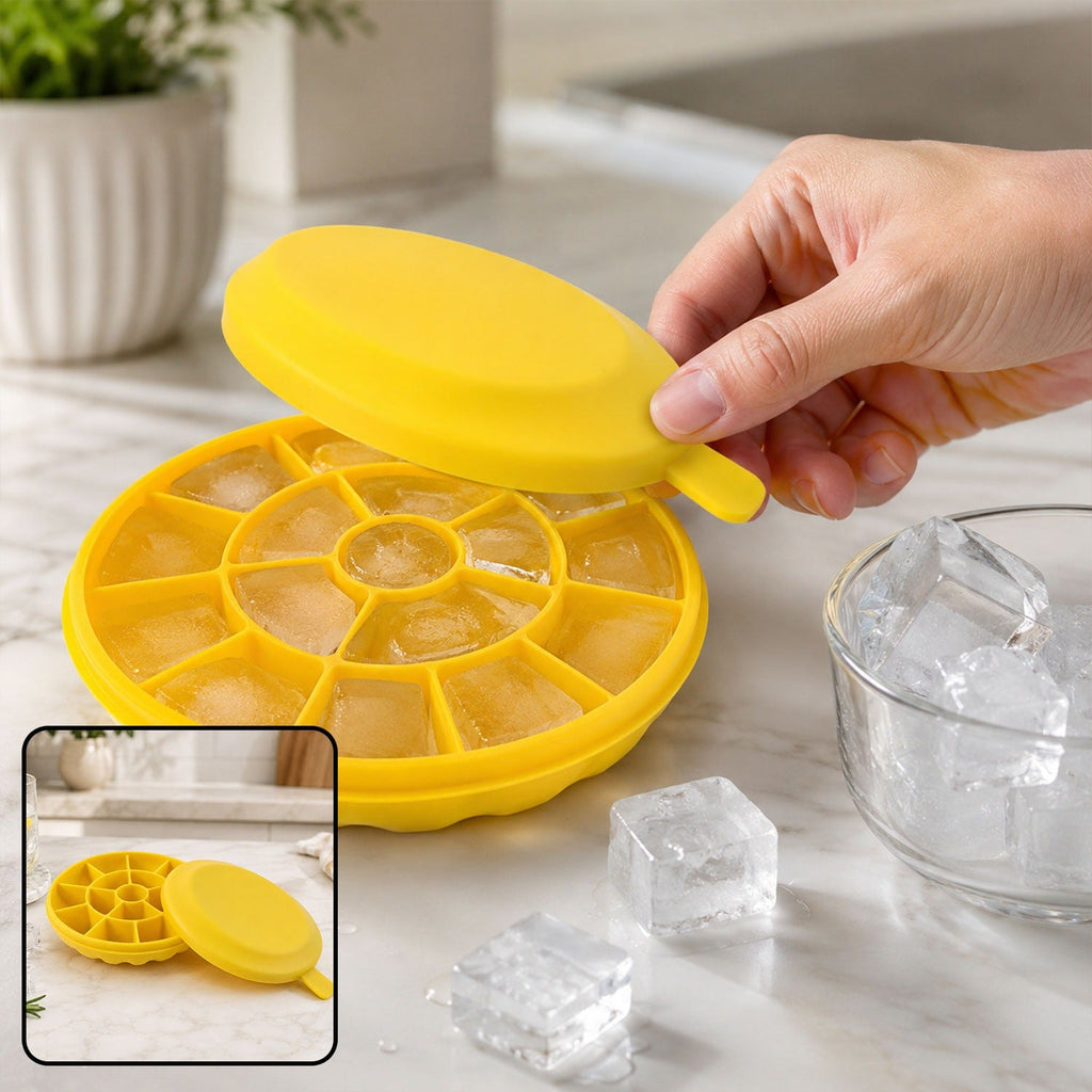 Round Easy Release Ice Cube Tray with Lid